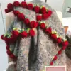 Manta Tejida a Crochet con Flores de Hilo Cálida y Cómoda, Manta Nuevo Ramo, Regalo Creativo, Manta de Flores Rosa, Producto Terminado