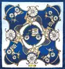 Azul Moderno Estilo Étnico Europeu e Americano Lenço de Seda Profissional Lenço Quadrado Lenço de Seda Estampado Retrô Fabricante Atacado Personalizado