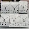 Nuevo Set de 4 Pares de Aretes y Collar con Incrustaciones de Diamantes para Niñas y Estudiantes, Cadena para Clavícula, Regalo Pequeño, Tienda de 2 Yuanes, Suministro para Vendedores Ambulantes