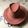 Chapéu de cowboy ocidental suprimentos de viagem ao ar livre chapéu de pastagem da Mongólia proteção solar chapéu de sol à prova de vento com corda chapéu retrô