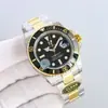 Reloj de Negocios Laojia Green Water Ghost Black Ghost Luminoso Impermeable Totalmente Automático Mecánico Correa de Acero Inoxidable Reloj para Hombre
