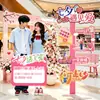 Dia dos Namorados na China (Festival Qixi Placa de Boas-Vindas Coluna de Placa KT Loja de Shopping Cena de Festa Decoração de Atmosfera Enfeites