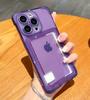 Funda Anticaídas con Ranura Lateral para Tarjetas para Apple 17 Pro Max, Adecuada para iPhone 16, Funda Suave 15 de Color Sólido Simple