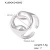 Anillo Cruzado Europeo y Americano Nuevo Estilo Tai Chi Pez Yin y Yang Acero de Titanio Chapado en Oro de 18k Anillo Abierto Joyería Versátil de Lujo Ligero para Mujeres