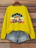 Sudadera con Estampado de Hada de Champiñones para Mujer, Sudadera Básica de Cuello Redondo, Suéter Holgado y Cálido, Ropa Casual de Otoño