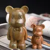 Estatueta de Urso Violento Esculpida em Sândalo Verde, Escultura em Madeira Maciça, Decoração Personalizada para Sala de Estar de Casa, Brinquedo Colecionável, Ornamento de Mão