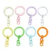 Chaveiro de Corrente de Quatro Seções com Argola de Mola Pintada Ecológica Corrente para Pendurar Argola Aberta Pingente Contas Acessórios de Chaveiro