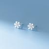 Pendientes de Copo de Nieve de Diamante Nalan S925 Plata de Ley Exquisitos y Simples Estilo Ins Diseño de Nicho Gancho para la Oreja M07318