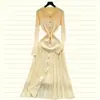 Vestido largo de punto simple transfronterizo de Amazon para mujer, otoño, cuello solapa, corte ajustado, elegante, para mujer madura, vestido largo