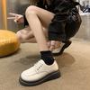 Zapatos Mary Jane de suela gruesa de comercio exterior, zapatos pequeños de cuero 2024 primavera nuevos estilo británico punta redonda estilo japonés Jk mocasines con cordones para mujer
