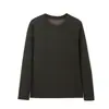 Blusa de base feminina para outono e inverno com gola alta pequena, feita de Lyocell e DeRong, escovada dos dois lados, corte justo, versátil, espessa e quente