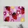 Tapete Felpudo com Aplicação de Cartoon Morango Rosa Transfronteiriço Tapete de Chão Absorvente para Entrada de Banheiro Porta de Banheiro Tapete Antiderrapante