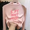 Roupa de baixo infantil dupla face com forro de fleece, estilo outono/inverno, gola alta, camiseta de manga longa escovada para meninas, roupa quente para bebês e crianças pequenas