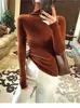 Suéter de Punto de Lana Morado Taro de Cuello Alto Ajustado para Mujer Otoño Invierno Elegante Capa Interior Cuello Voluminoso Suéter de Lana Top Base