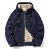 Outono e Inverno novo lambswool jaqueta quente juventude engrossado top slim fit solto all-match stand collar estilo