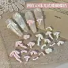 Popular Arte para Uñas con Perlas Esculpidas Suaves Brillantes, Hilos Largos de Seda Satín y Decoraciones de Moños con Brillo Fino, Decoraciones de Uñas Prehechas, Dulce y de Apariencia Dulce