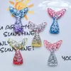 Pinza para el Pelo de Sirena Cola de Pez Degradado de Lentejuelas Goma para el Pelo Encanto para Zapatos Imán para Nevera Accesorios de Resina Pegamento Cremoso DIY