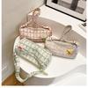 Bolso bandolera de verano de gran capacidad para mujer, bandolera de cuadros rosas texelados, bolso de hombro estrella nuevo 2024