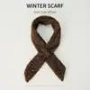 Cachecol Pequeno de Fio de Pelúcia Macio e Fofo para Mulheres, Novo Aquecedor de Pescoço de Inverno com Gola de Pelo, Conjunto Estilo Coreano Série Melade