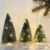 Set de tres piezas de polvo de diamante de aguja de pino con luces Decoración de Navidad Regalo de Navidad Venta al por mayor