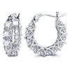 Aretes redondos de encaje de circonio totalmente incrustado estilo francés de Amazon, hebilla para la oreja para el día a día, sencillos, de lujo ligero, estilo frío, aretes en forma de U