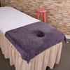 Toalla de salón de belleza, cama de masaje, bufanda de cama especial, toalla para uso en decúbito prono, 90 cm x 60 cm, toalla con orificio, se puede personalizar con logotipo.