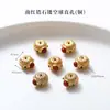Alta Retención de Color Chapado en Cobre 24K Oro Real Accesorios de Ágata Roja Piezas para Joyería DIY Calabaza de Loto Productos Semi-Terminados Venta Directa de Fábrica