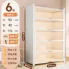 Armário de Armazenamento de Aço Prateleira de Armazenamento Doméstico Estante de Livros para Quarto Armário de Armazenamento Multi-Camadas de Piso para Varanda com Porta Armário de Armazenamento para Sala de Estar
