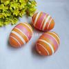 2 Ovos de Páscoa Cor Quente Listrado Pintado Ovos Artesanato Acessórios de Presente DIY Brinquedo Pendurado Ovos 5/6cm