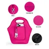 Bolsa de Almuerzo de Material de Buceo, Bolsa de Almuerzo Aislada y Térmica, Bolsa Portátil para Picnic al Aire Libre de Color Sólido Impreso, Ligera, Impermeable y Resistente al Desgaste