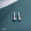 Pendientes de botón Jufeng S925 de plata esterlina, nuevos y encantadores, mini pendientes de circonita pequeños, pendientes de moda sencillos en forma de corazón.