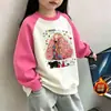 Sudadera de Dibujos Animados para Niños 2026 Otoño/Invierno Nuevo Estilo Sudadera de Algodón con Cuello Solapa para Niñas Pulóver Moderno Camiseta Básica para Niños Mayores