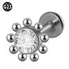 Titanio G23 Ópalo dientes internos labio uña ARC triángulo flor multi-estilo pedrería anillo labial rosca interna cartílago de la oreja aretes