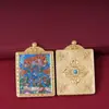 Colgante Thangka Pintado a Mano de Xizang, Caja Gawu Zaki Lam con Bordes Dorados Incrustada de Joyas, Adorno Cultural y Creativo de Deidad Guardiana