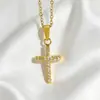 Estación Independiente Más Vendido Popular para Mujer Joyería de Acero de Titanio Colgante de Cruz Religiosa Temperamento Retro de Gama Alta Versátil Collar