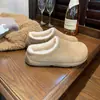 Zapatos suaves, gruesos y cálidos tipo pantufla peluda para mujer, nuevo estilo otoño/invierno 2026, botas de nieve estilo Birkenstock