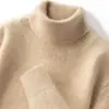 Suéter de Punto Grueso de Cachemira de Doble Hilo para Hombre con Cuello Alto, Ropa de Punto Casual de Negocios de Manga Larga, Ropa Interior para Otoño e Invierno