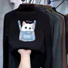 Roupa íntima infantil estampada com forro de fleece, gola alta, manga longa, quente e versátil, camiseta escovada para meninas, outono e inverno