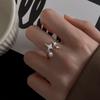 Selección de Arte Francés Nuevo Diamante Flash Cuatro Hombres Estrella Anillo Abierto Elegante ins Moderno Personalizado Gota de Agua Estrella Anillo Dedo Índice