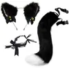 Diadema con Orejas de Gato para Cosplay Joyería de Cola de Gato Hecha a Mano Lindo Accesorios para el Cabello de Chica Gato Orejas de Animal Set de Accesorios de Cola de Animal