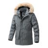 Cortavientos Casual de Algodón para Otoño e Invierno, Listo para Usar, con Cinturón, Cremallera, Color Sólido, Ajustado, Marrón, Engrosado, Bolsillo en Costura Lateral