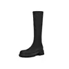 Botas 2024 Cano Alto Cano Curto Outono e Inverno 33 Nova Costura Lycra Stretch Preto Comércio Exterior Botas Finas Botas de Cavaleiro 43 Feminino