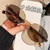 Óculos de Sol Retrô de Metal Europeus e Americanos, Estilo Popular com Hastes Únicas de Acetato, Proteção UV, Óculos de Sol Polarizados Tendência 2347