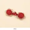 Botones de Flor de Rosa de Cristal para Cheongsam Infantil, Botones de Cuello Estilo Chino, Botones Decorativos Tejidos a Mano para Chaleco Hanfu