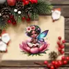 Pingente de Fada Lótus de Natal Novo Pingente de Espelho Retrovisor de Carro Plano de Acrílico Transfronteiriço Pingente de Casa