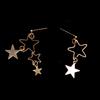 Pendientes asimétricos pequeños con forma de estrella hueca, elegantes y frescos, de estilo japonés y coreano, para mujer, sencillos, largos, con clip, R633