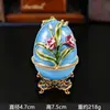 Caixa Decorativa de Ovo Pintado com Flor de Esmalte de Origem Transfronteiriça Europeia e Americana Ovo de Páscoa Pintado Pequena Caixa de Armazenamento de Joias Venda por Atacado