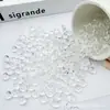 Roda de acrílico com superfície cortada de cristal de imitação, contas redondas planas, contas com furo reto transparente, contas soltas, cor transparente, contas de ábaco, atacado
