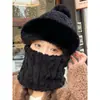 Gorro y Bufanda para Cuello Todo en Uno para Mujer Invierno 2024 Nuevo Terciopelo Engrosado Ciclismo a Prueba de Viento y Frío Vehículo Eléctrico Cálido Gorro Pulóver