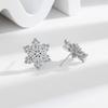 Cross-border Hot Sale S925 Sterling Silver Needle High-grade Light Luxury Zircon Brincos Brincos Super Flash Floco de Neve Diamante Completo Elegante Orelha